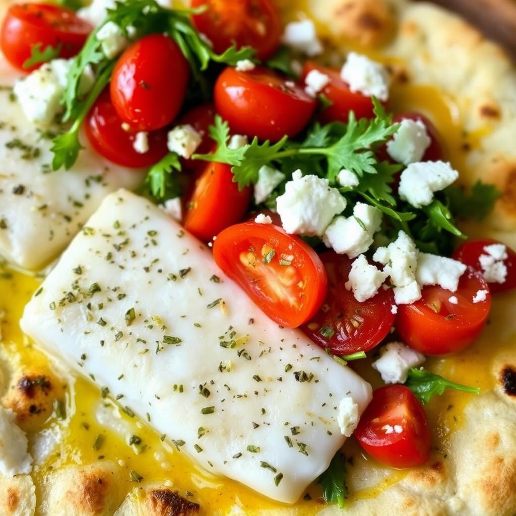 Herbed Fish Fillet Flatbread with Lemon Zest & Dill