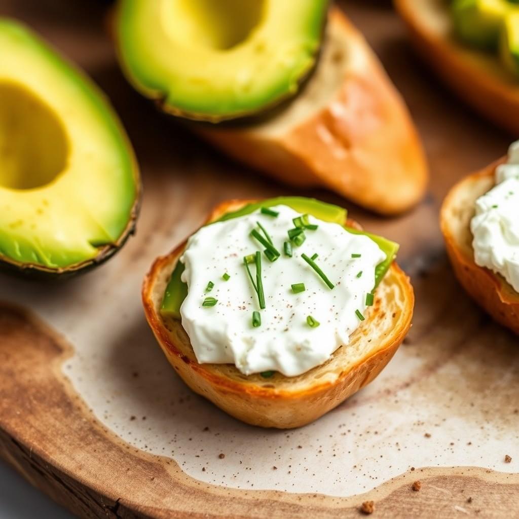 Avocado and Cream Cheese Ciabatta Appetizer