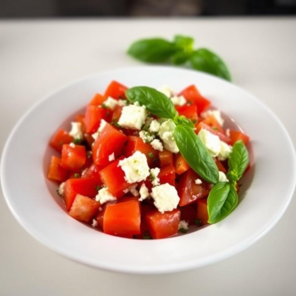 Refreshing Tomato & Feta Salad with Sweet Onion