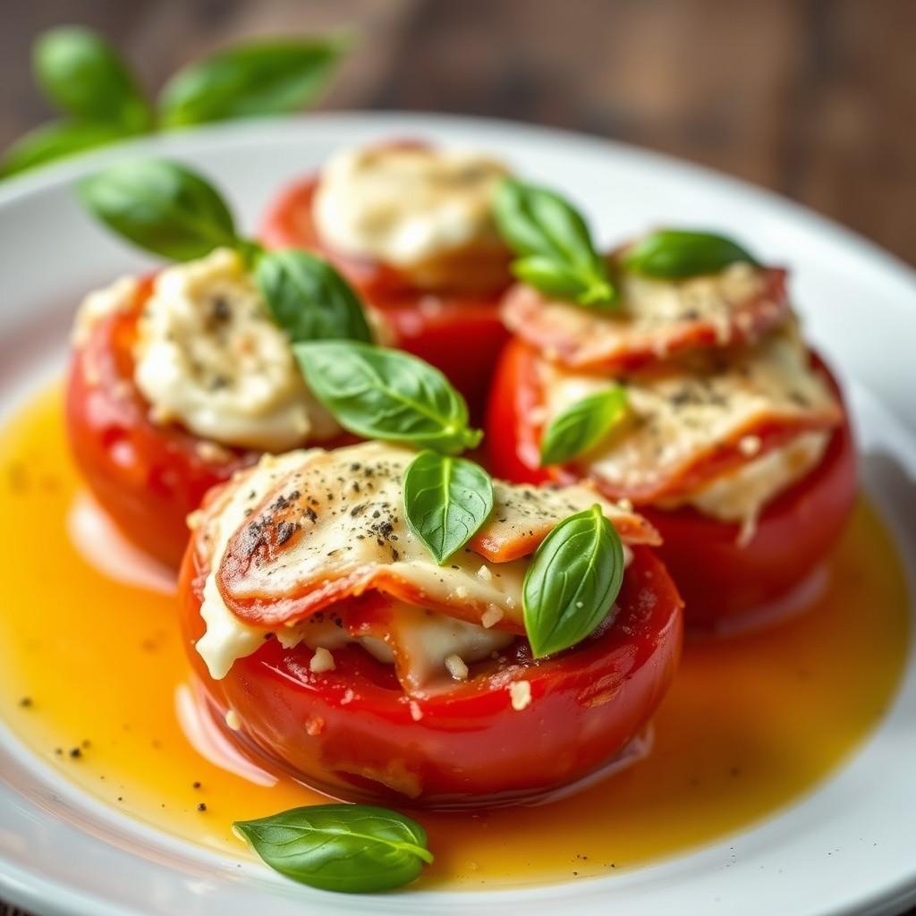 Cheese and Prosciutto Stuffed Tomatoes