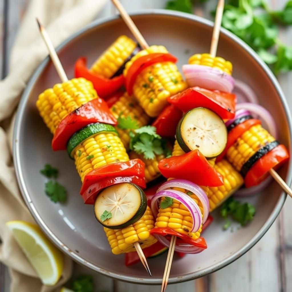 Grilled Corn and Herb Skewers