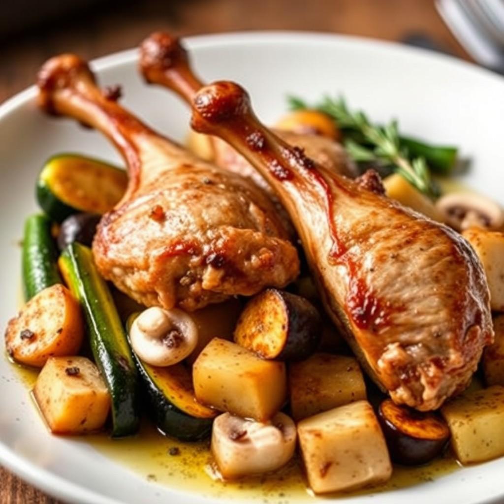 Roasted Duck Legs with Vegetables