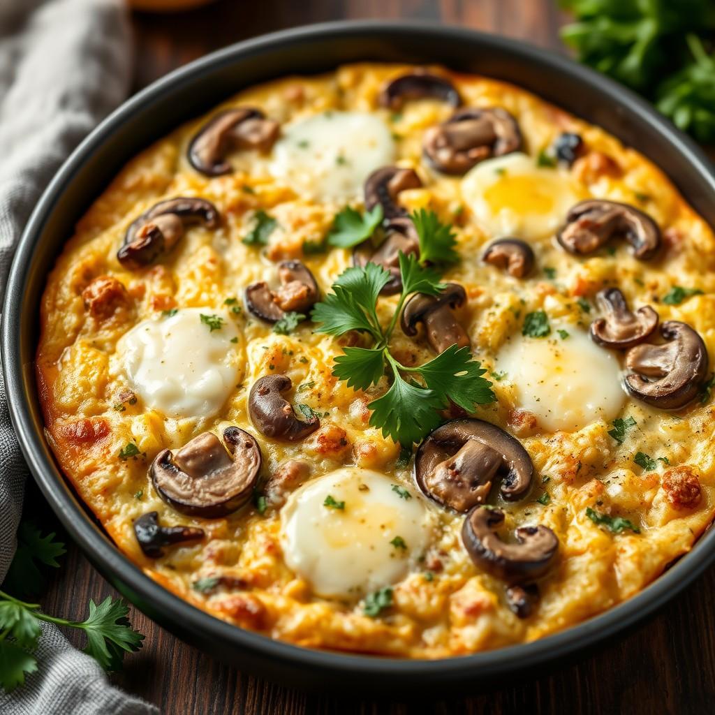 Savory Eggplant and Mushroom Frittata