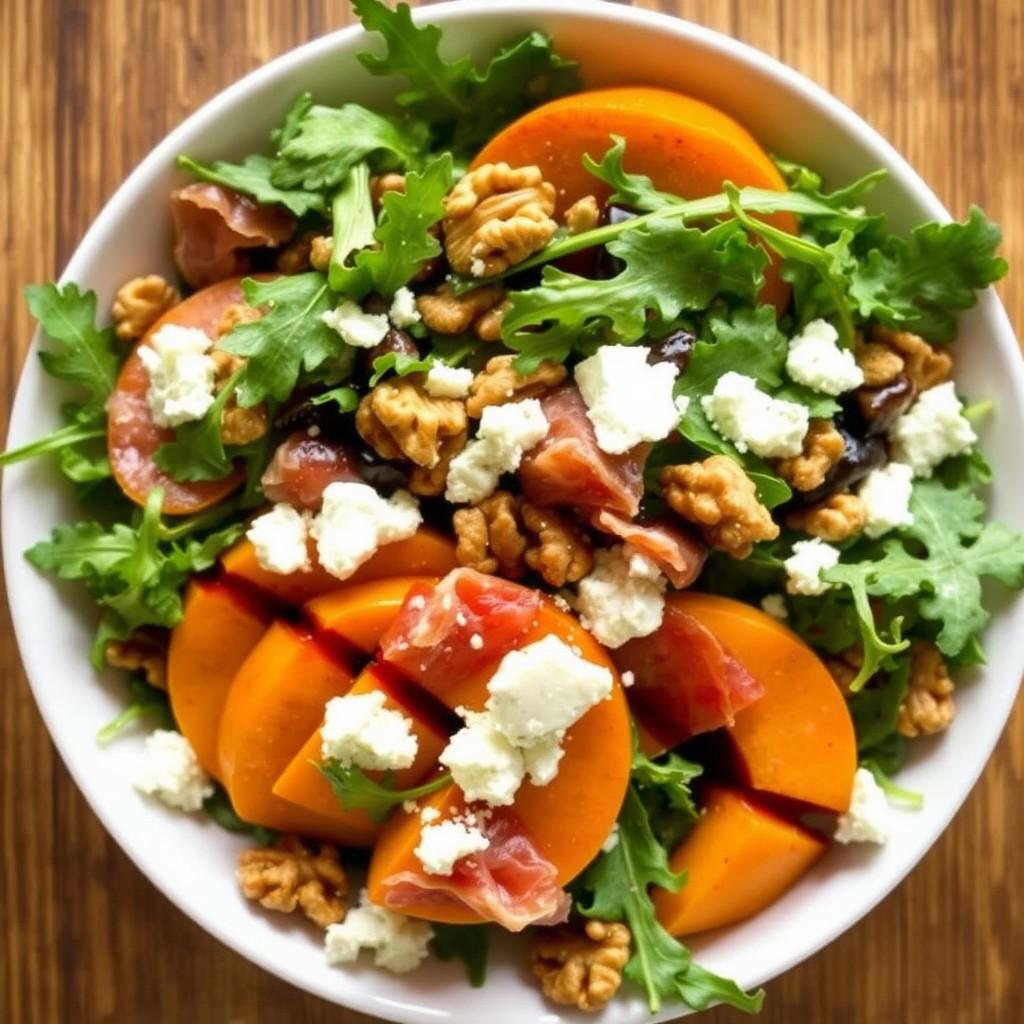 Persimmon and Prosciutto Delight Salad