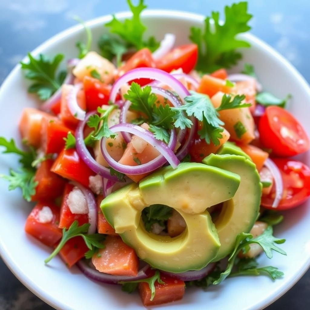 Lychee and Avocado Salad with Citrus Dressing