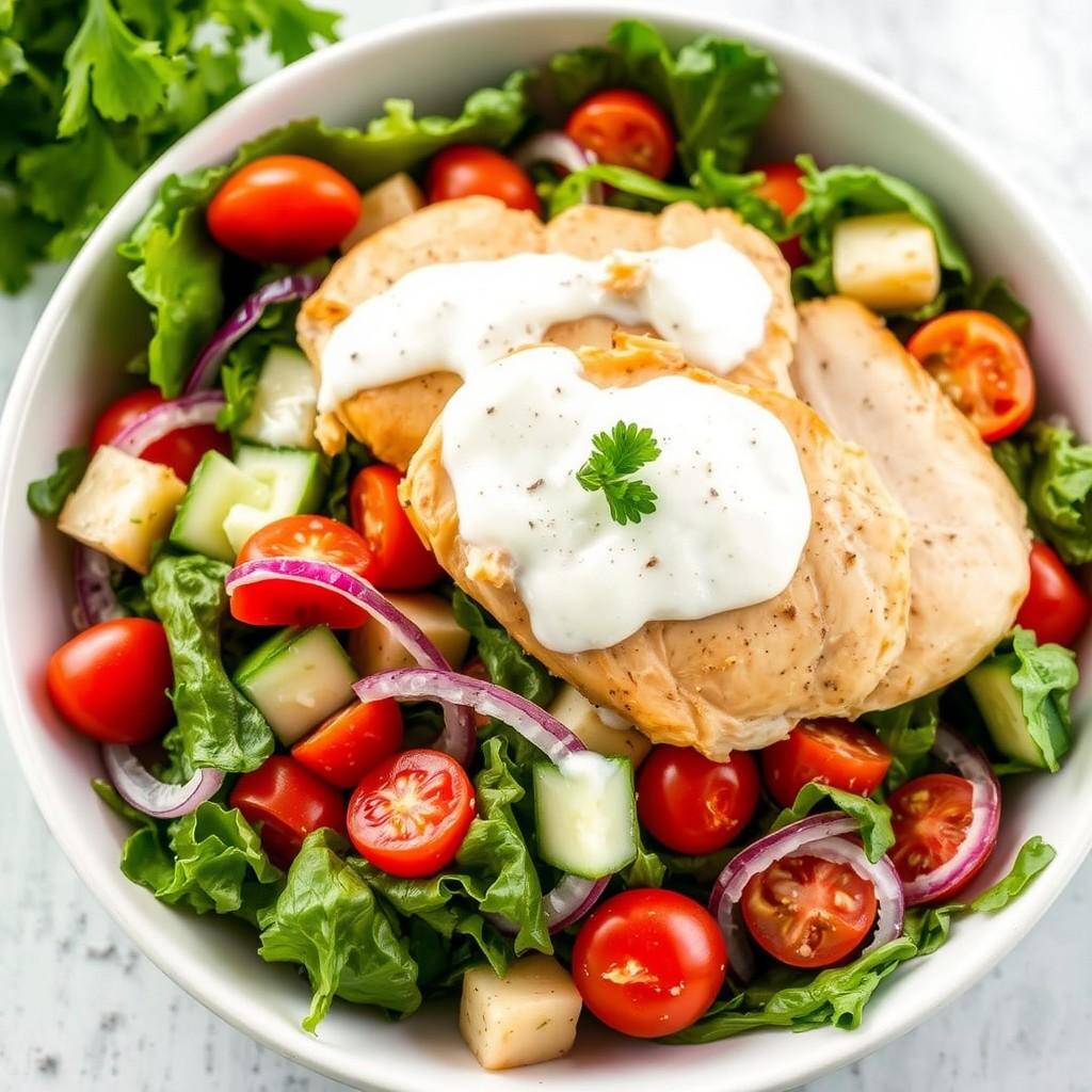 Zesty Chicken Breast Salad with Sour Cream Dressing