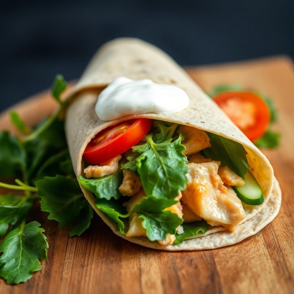 Vegetable and Chicken Wrap