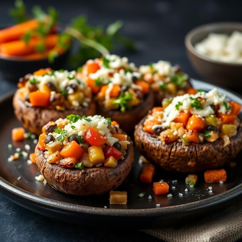 Vegetable Stuffed Mushrooms