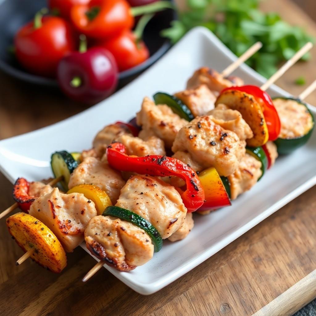 Grilled Chicken and Vegetable Skewers