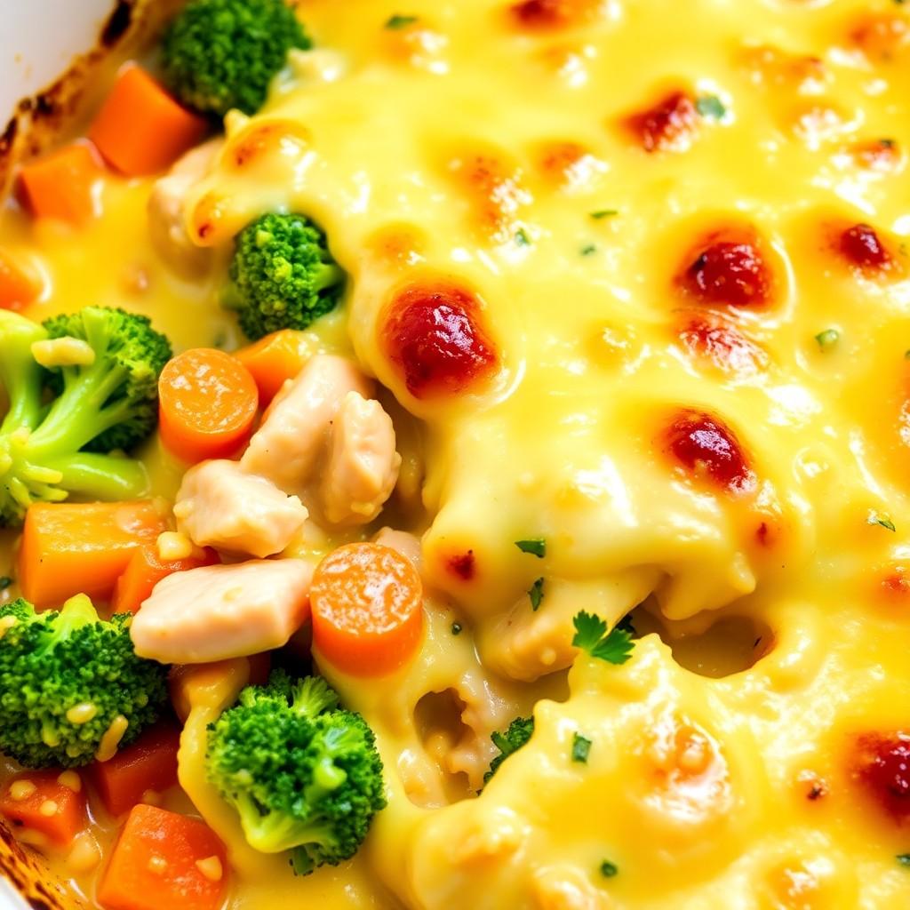 Cheesy Vegetable and Chicken Bake