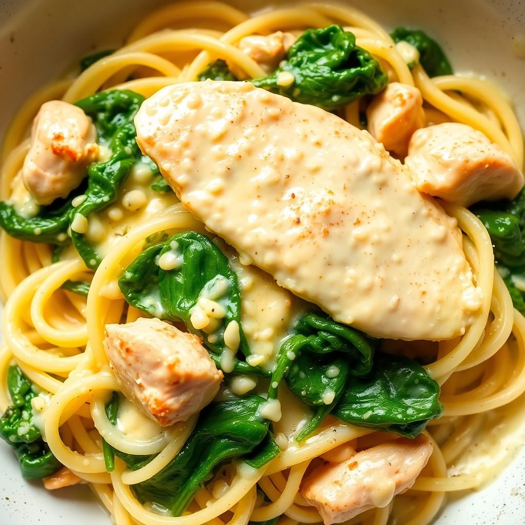 Creamy Chicken and Spinach Pasta