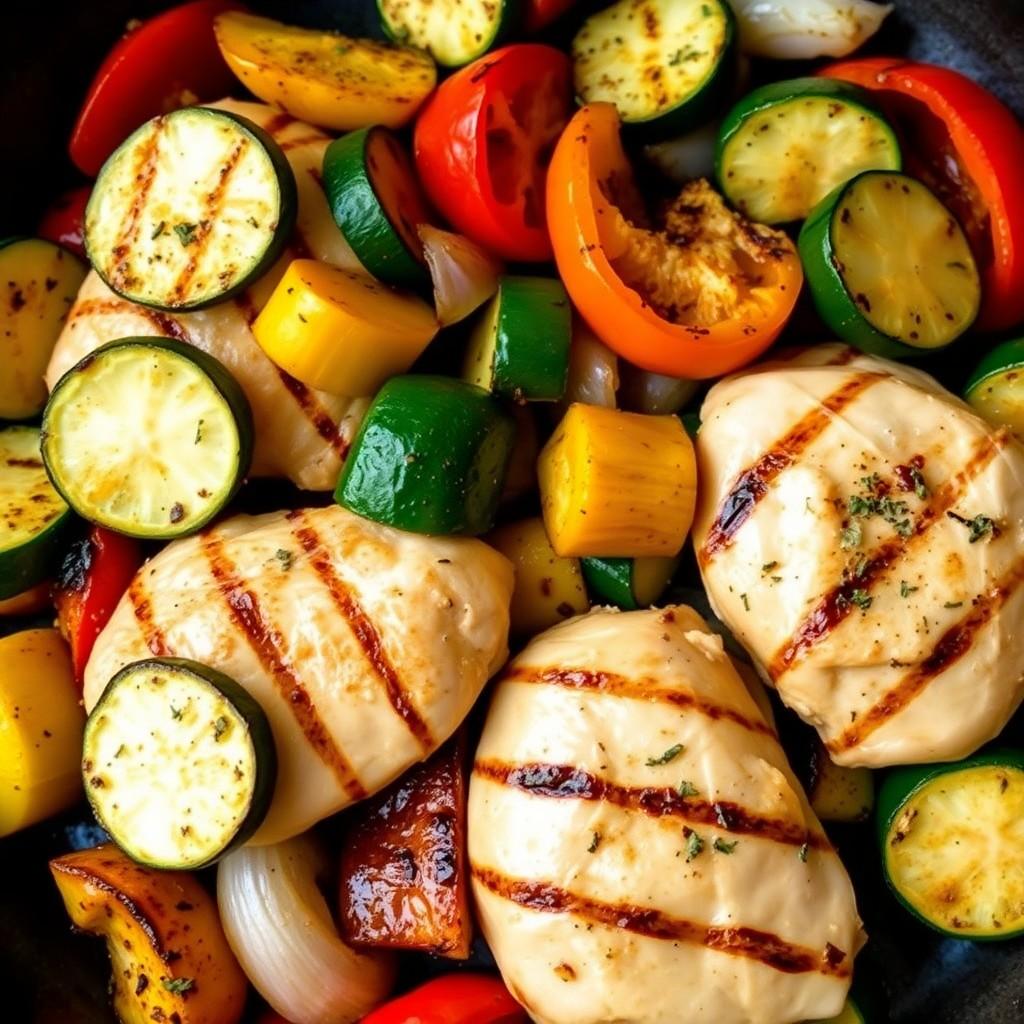 Grilled Vegetable Medley with Chicken