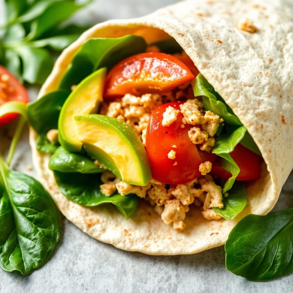 Avocado and Tomato Chicken Wrap