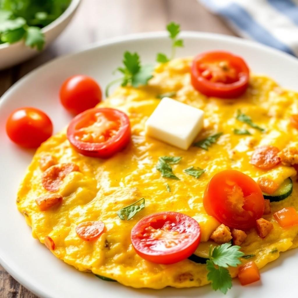 Savory Zucchini and Tomato Omelette