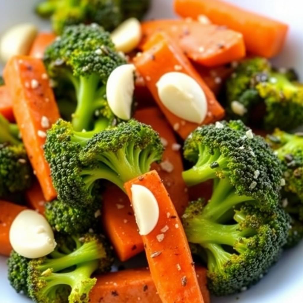 Garlic Roasted Broccoli and Carrots