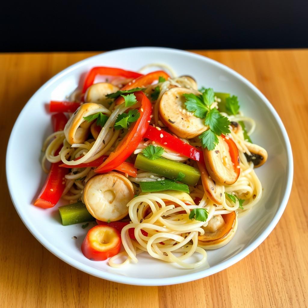 Marinated Marrow with Enoki Mushroom Salad