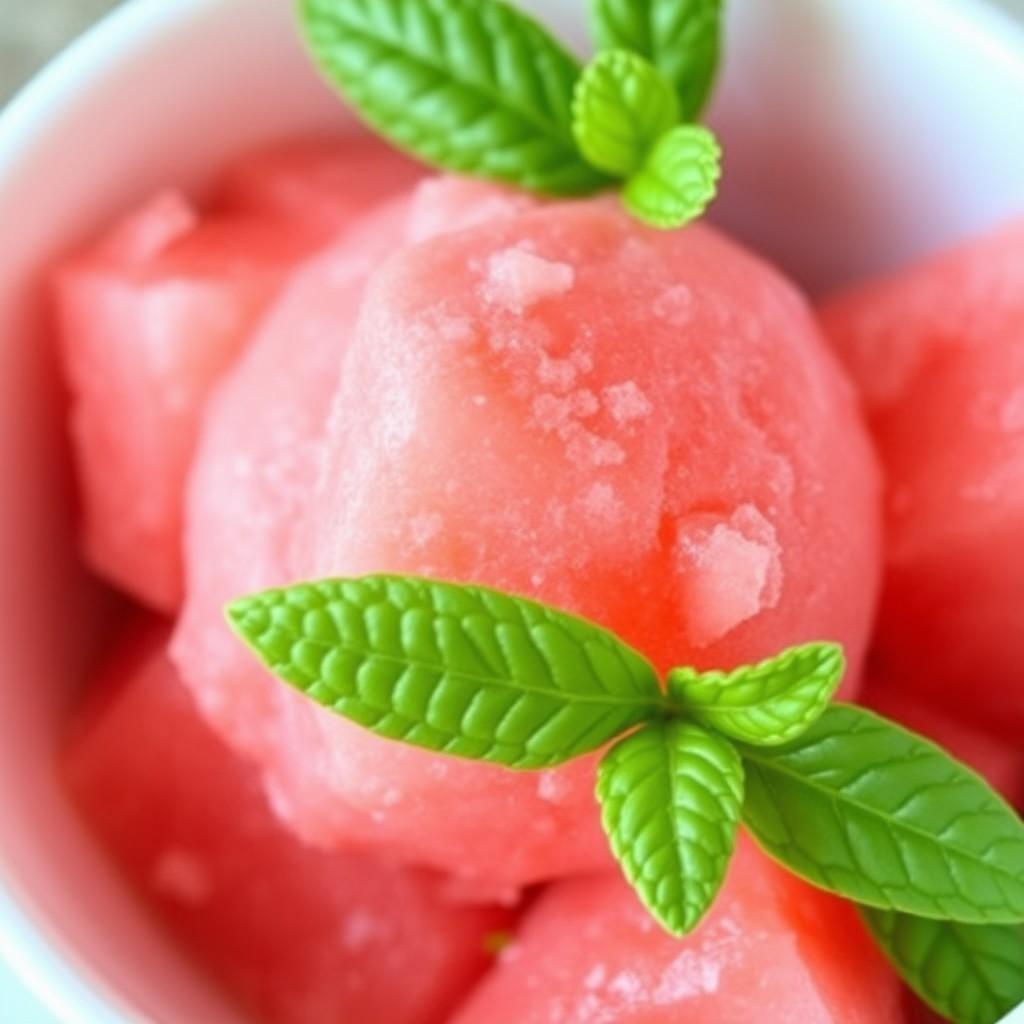 Refreshing Watermelon Sorbet with Mint