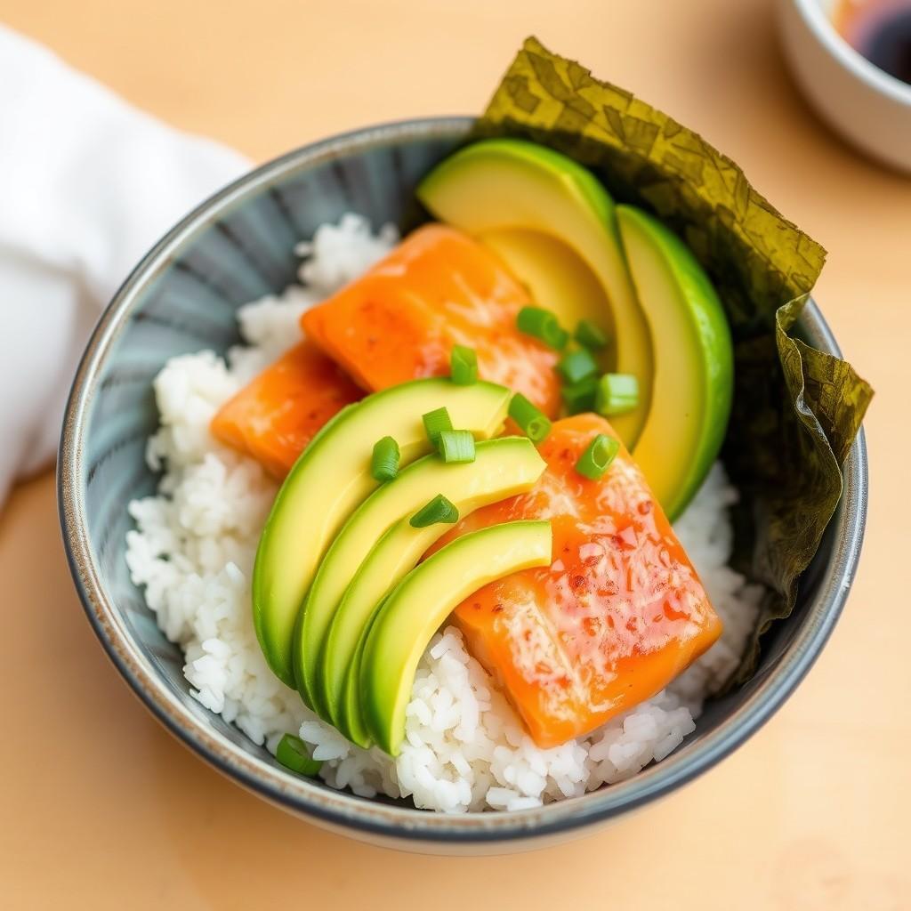 Salmon Avocado Rice Bowl