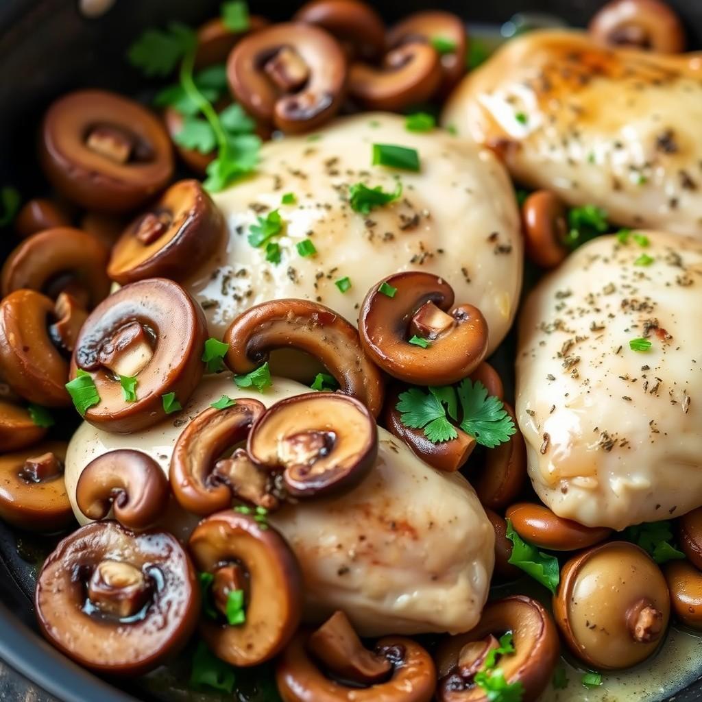 Garlic Butter Chicken and Mushroom Skillet