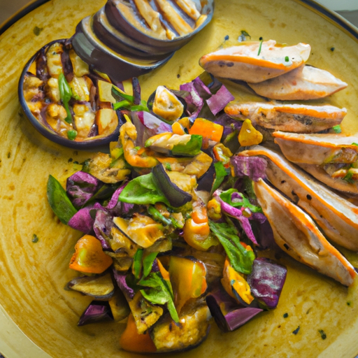 Grilled Chicken and Eggplant Salad with Mediterranean Vibes