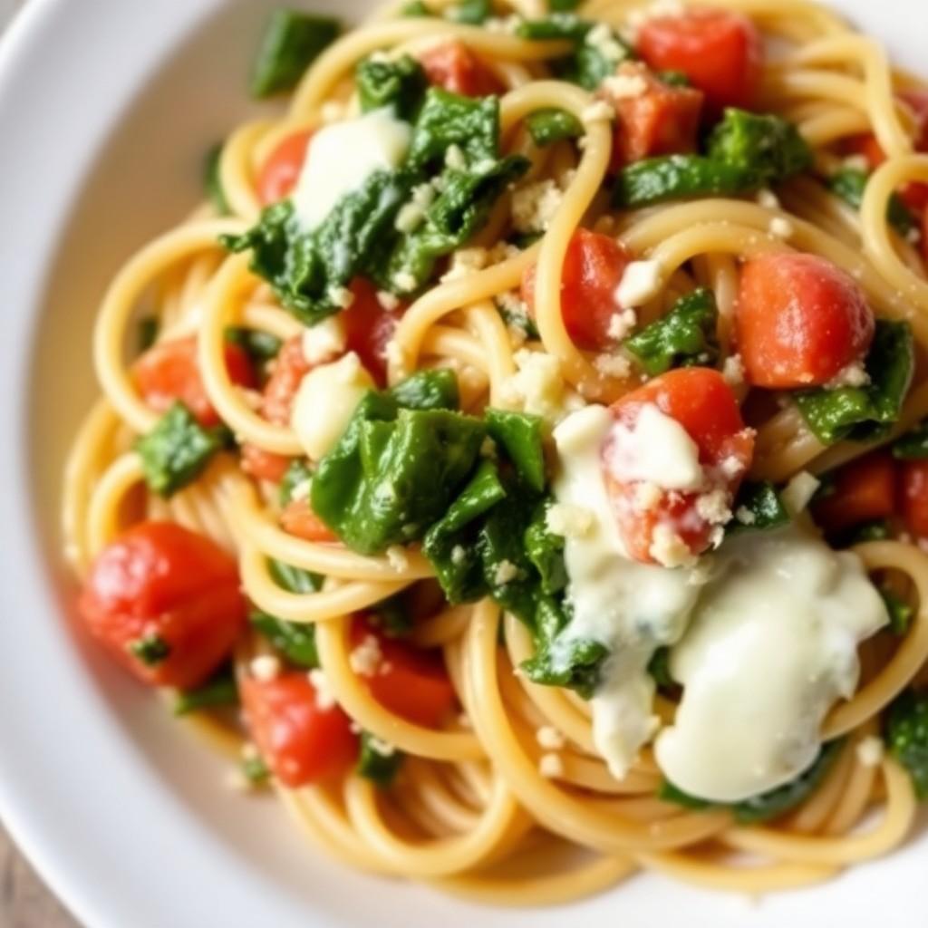 Creamy Spinach and Tomato Pasta