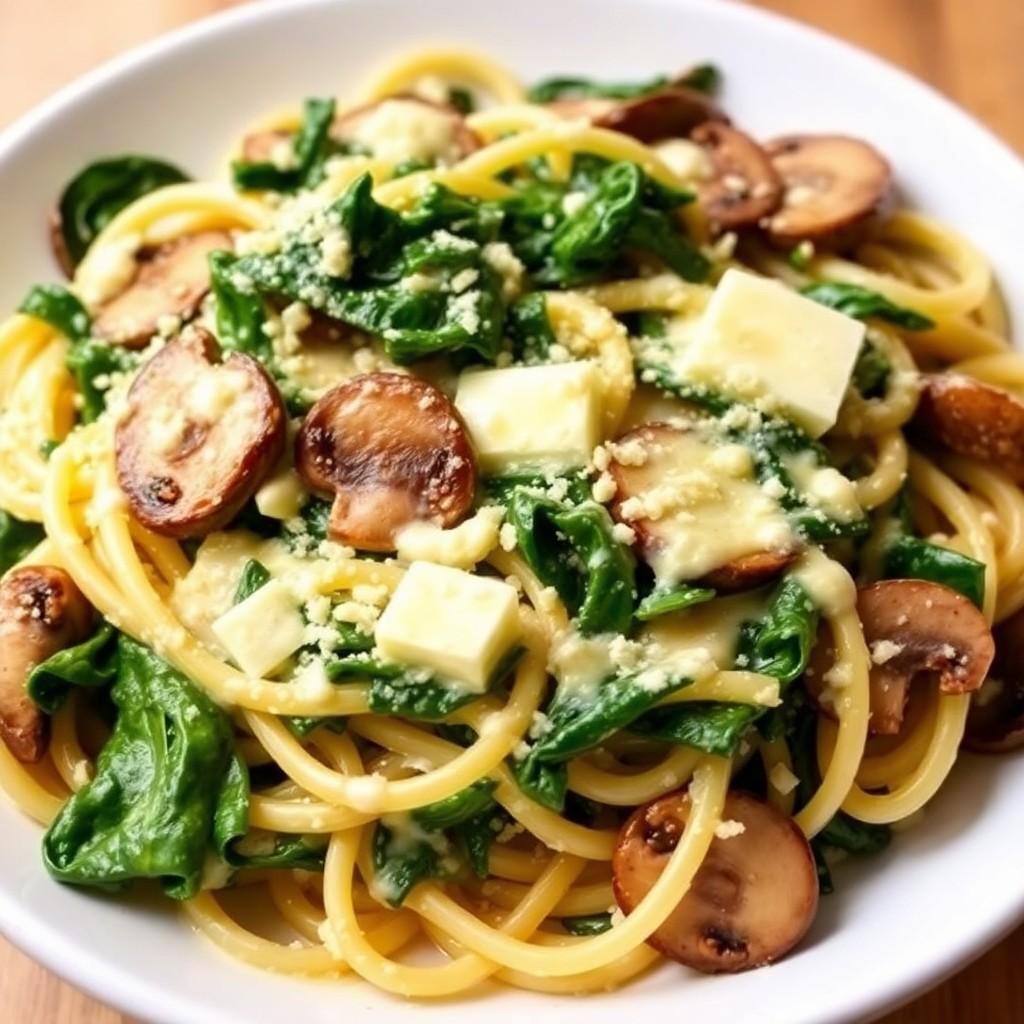 Creamy Spinach and Mushroom Pasta