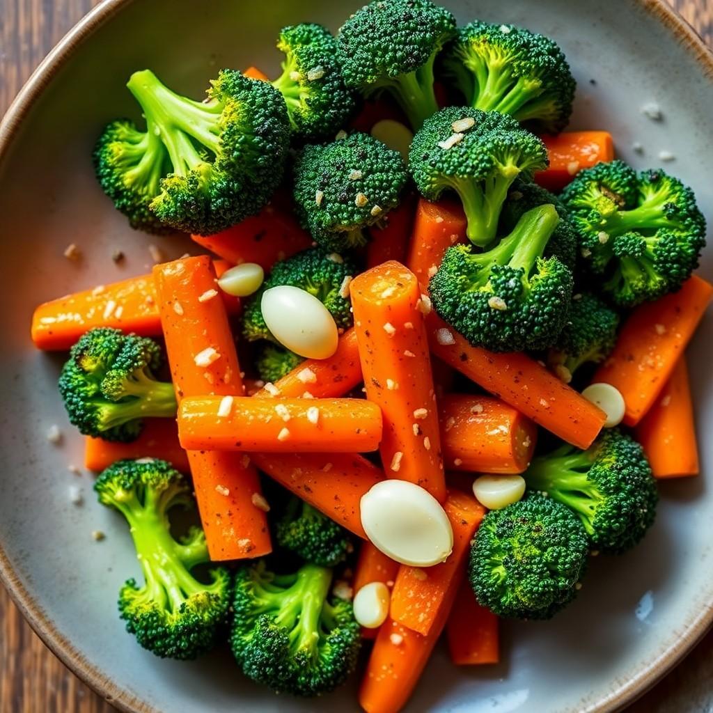 Garlic Roasted Broccoli and Carrots