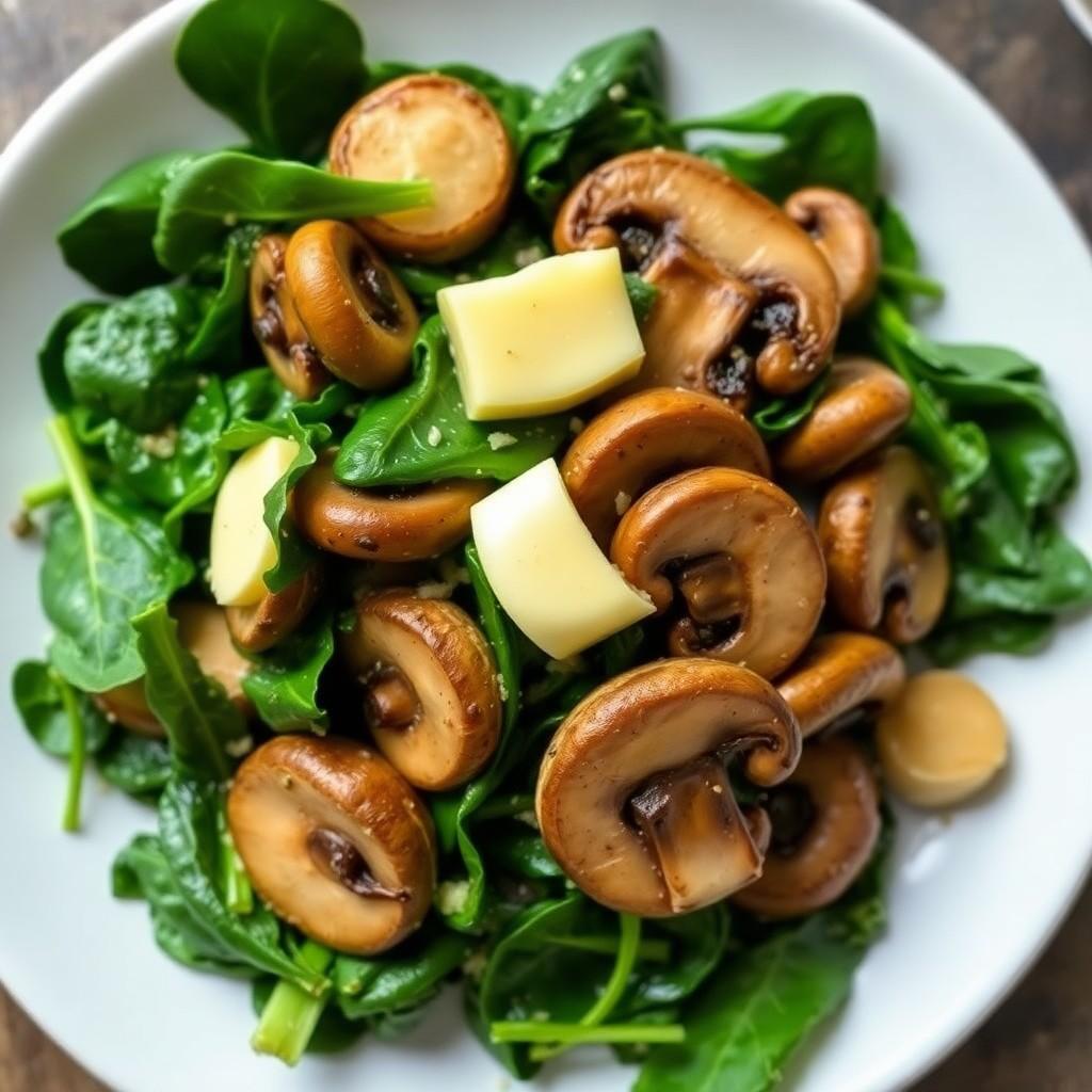 Garlic Butter Spinach and Mushrooms