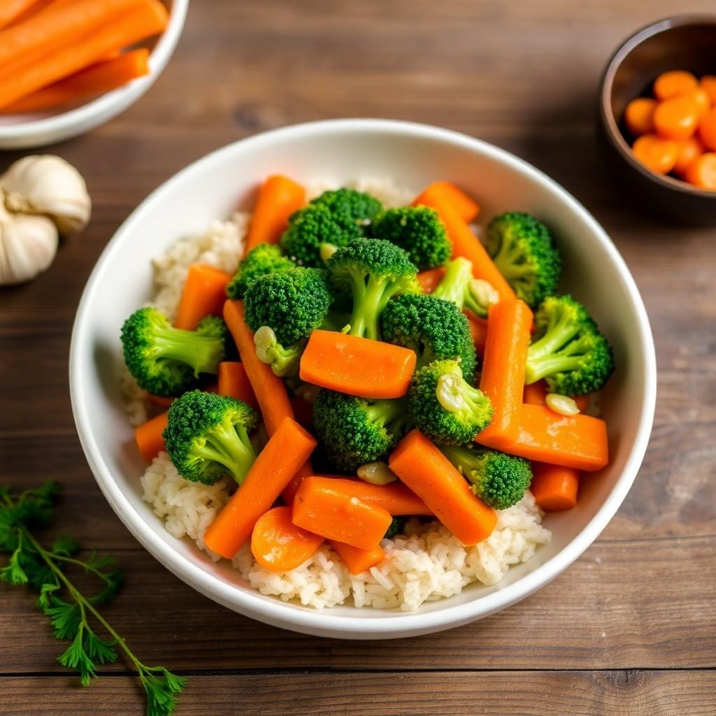 Garlic Sautéed Broccoli and Carrots