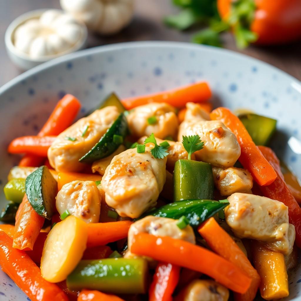 Vegetable Stir-fry with Chicken