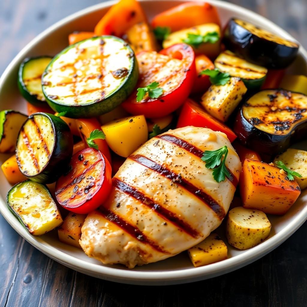 Grilled Vegetable Medley with Chicken