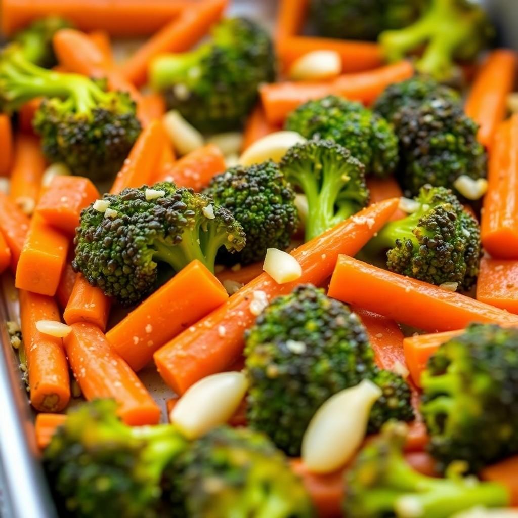 Garlic Roasted Broccoli and Carrots