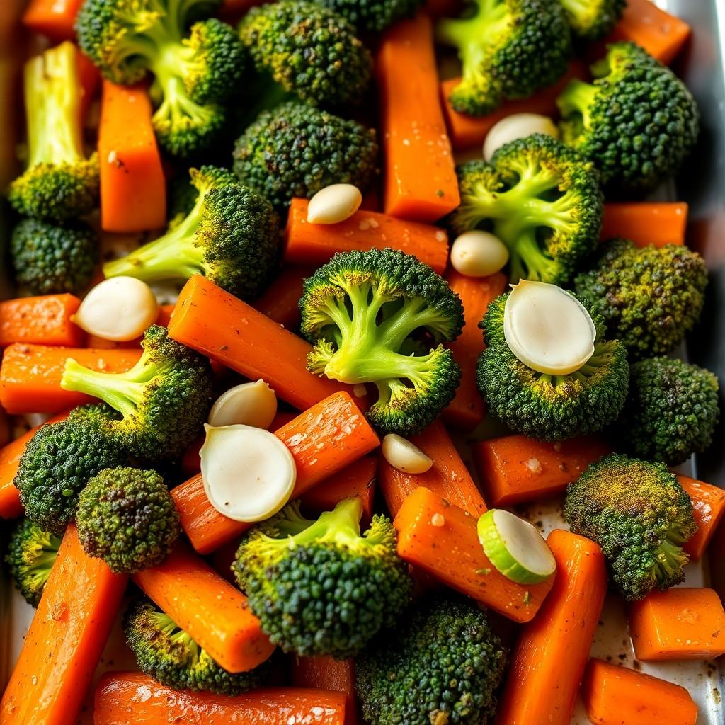 Garlic Roasted Broccoli and Carrots