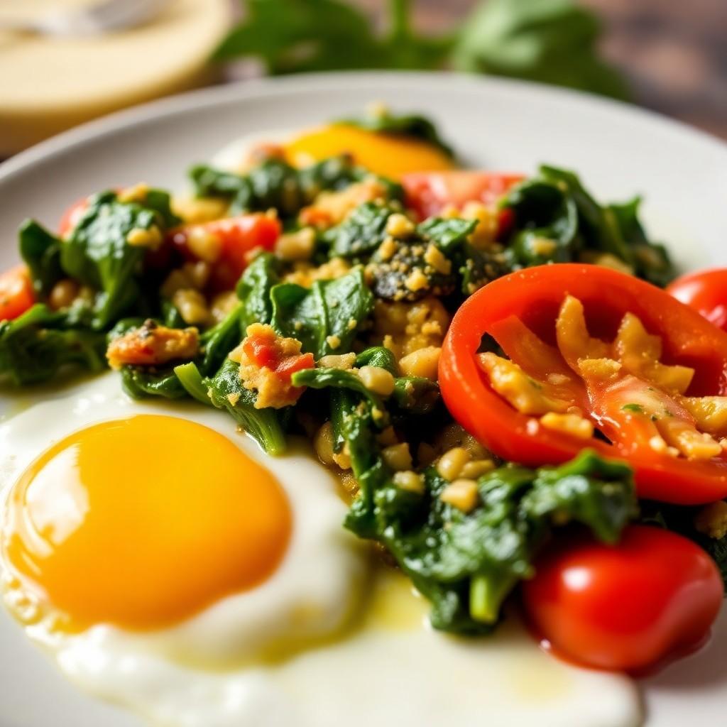 Savory Spinach and Tomato Breakfast Scramble