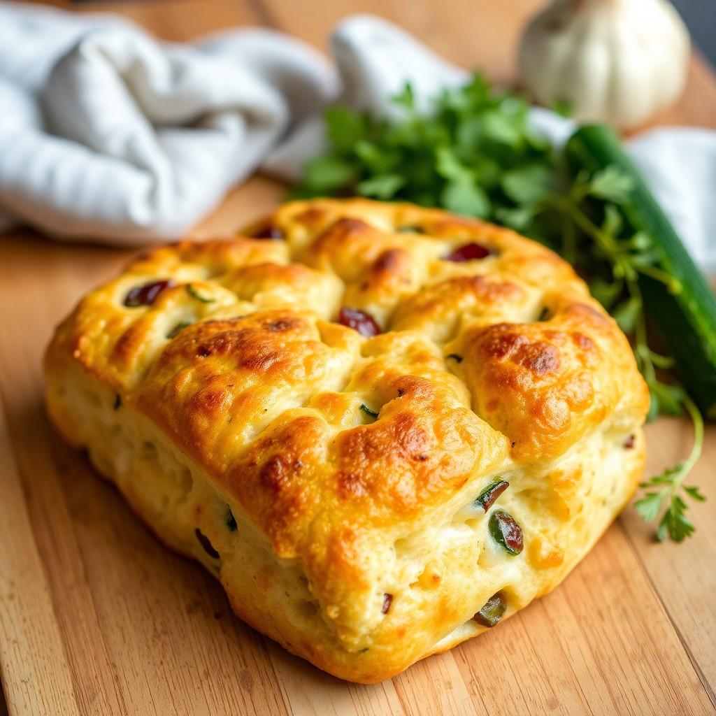 Vegetable Focaccia Bread