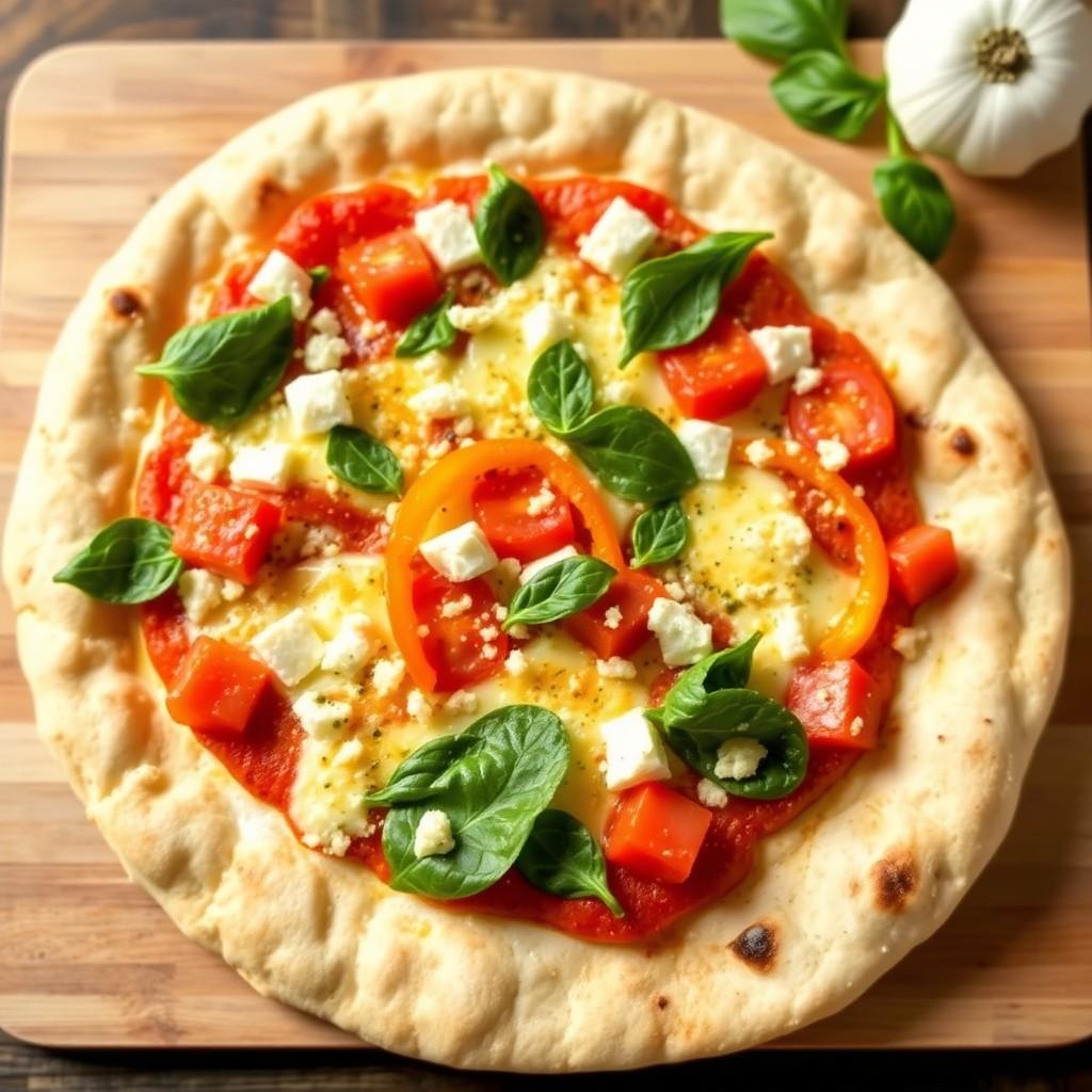 Vegetable and Cheese Flatbread Pizza