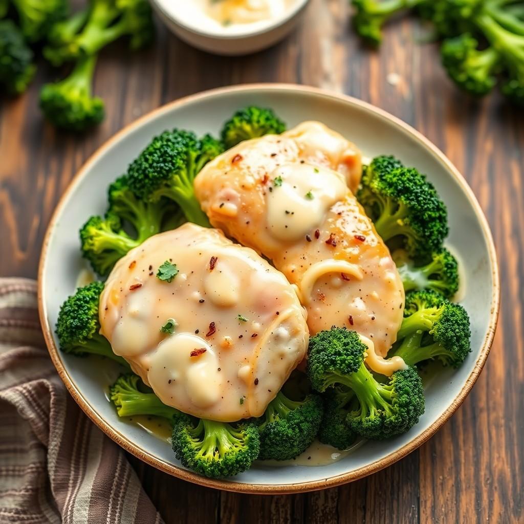 Creamy Garlic Chicken and Broccoli