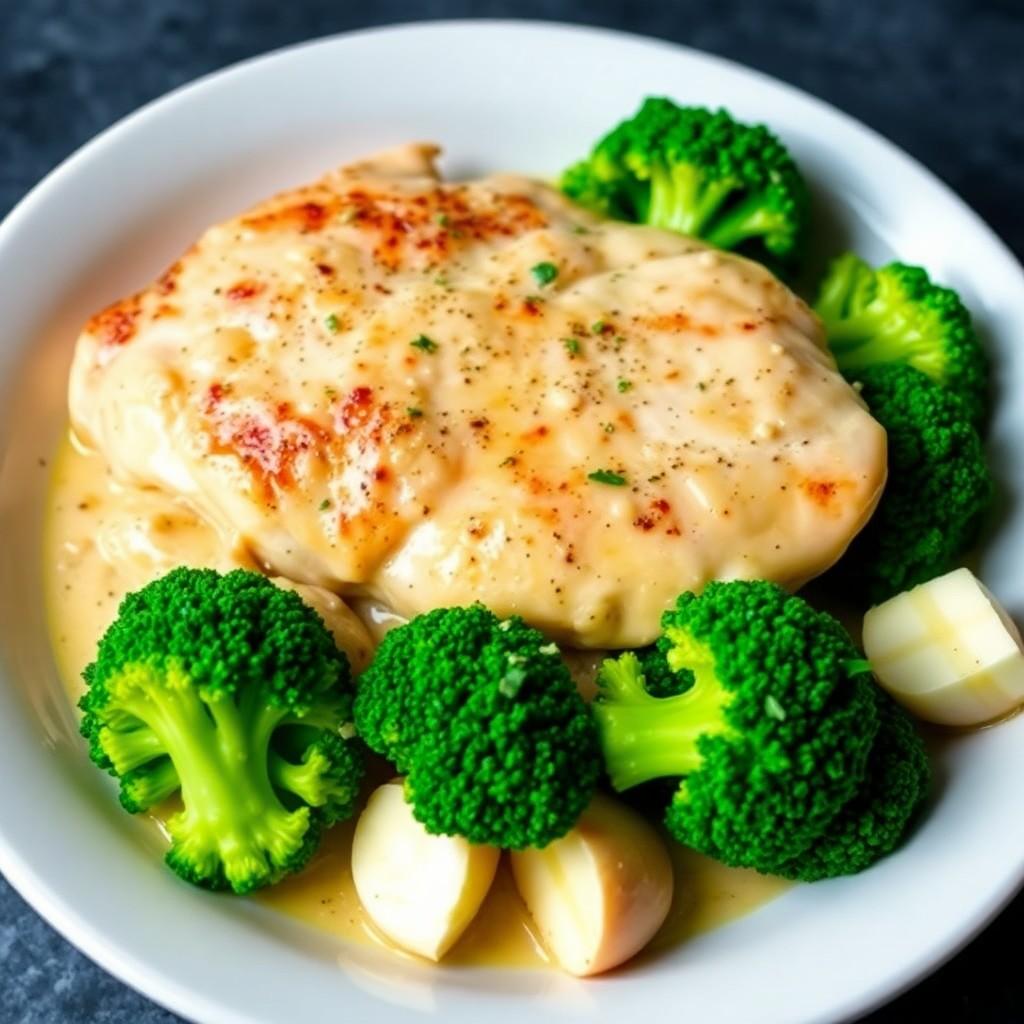 Creamy Garlic Chicken and Broccoli