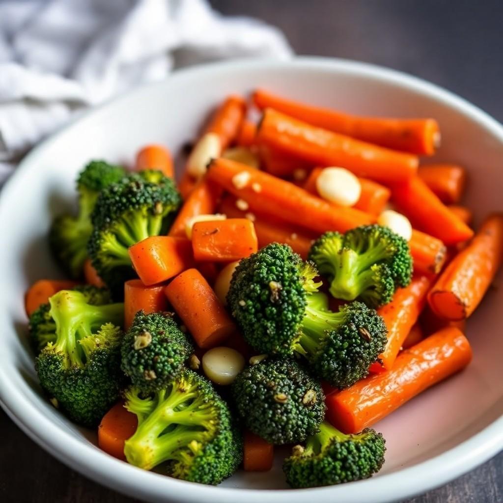 Garlic Roasted Broccoli and Carrots