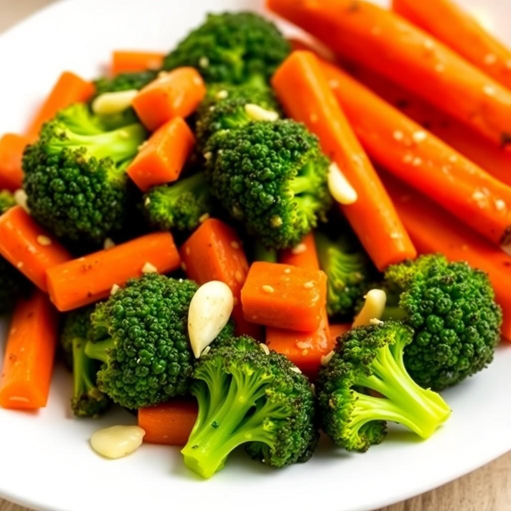 Garlic Roasted Broccoli and Carrots