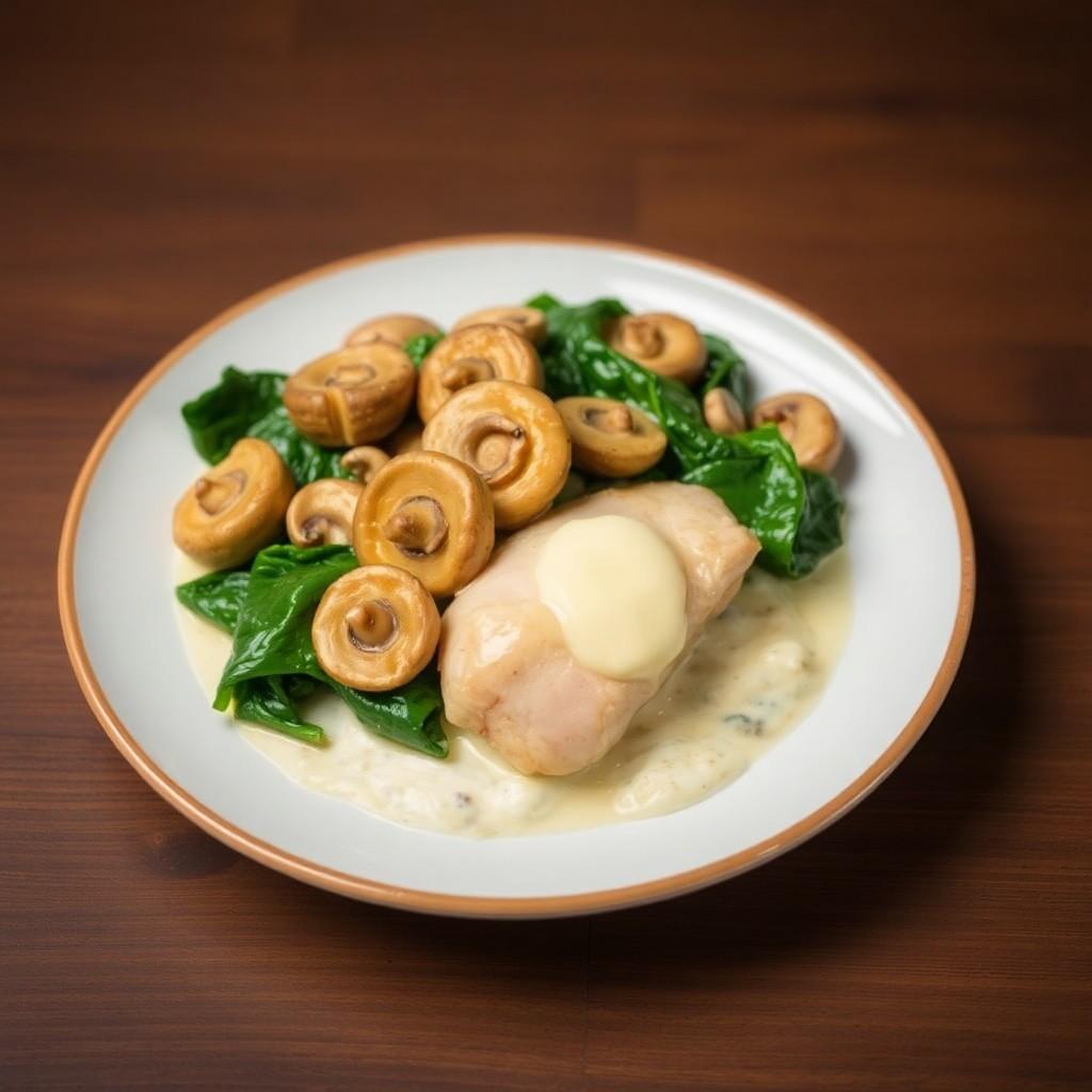 Creamy Garlic Chicken with Spinach and Mushrooms