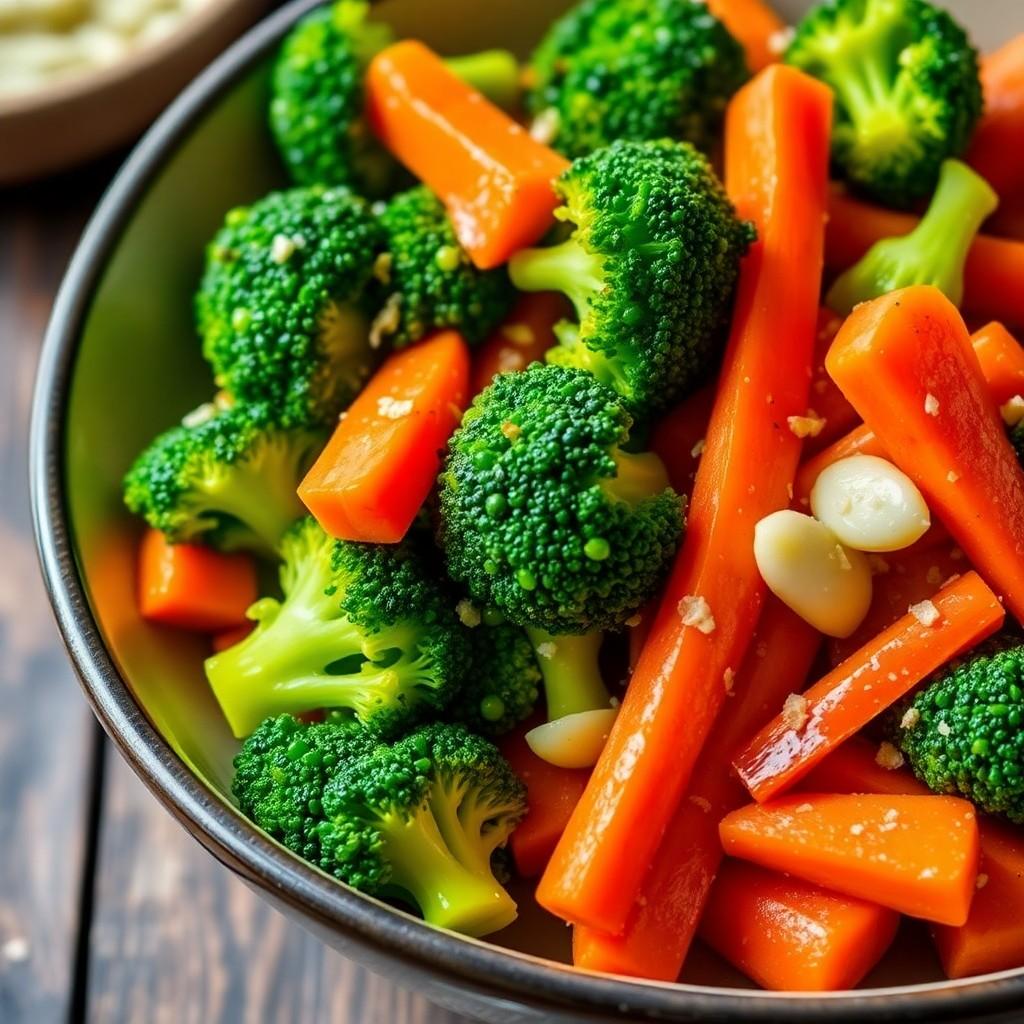 Garlic Butter Broccoli and Carrots