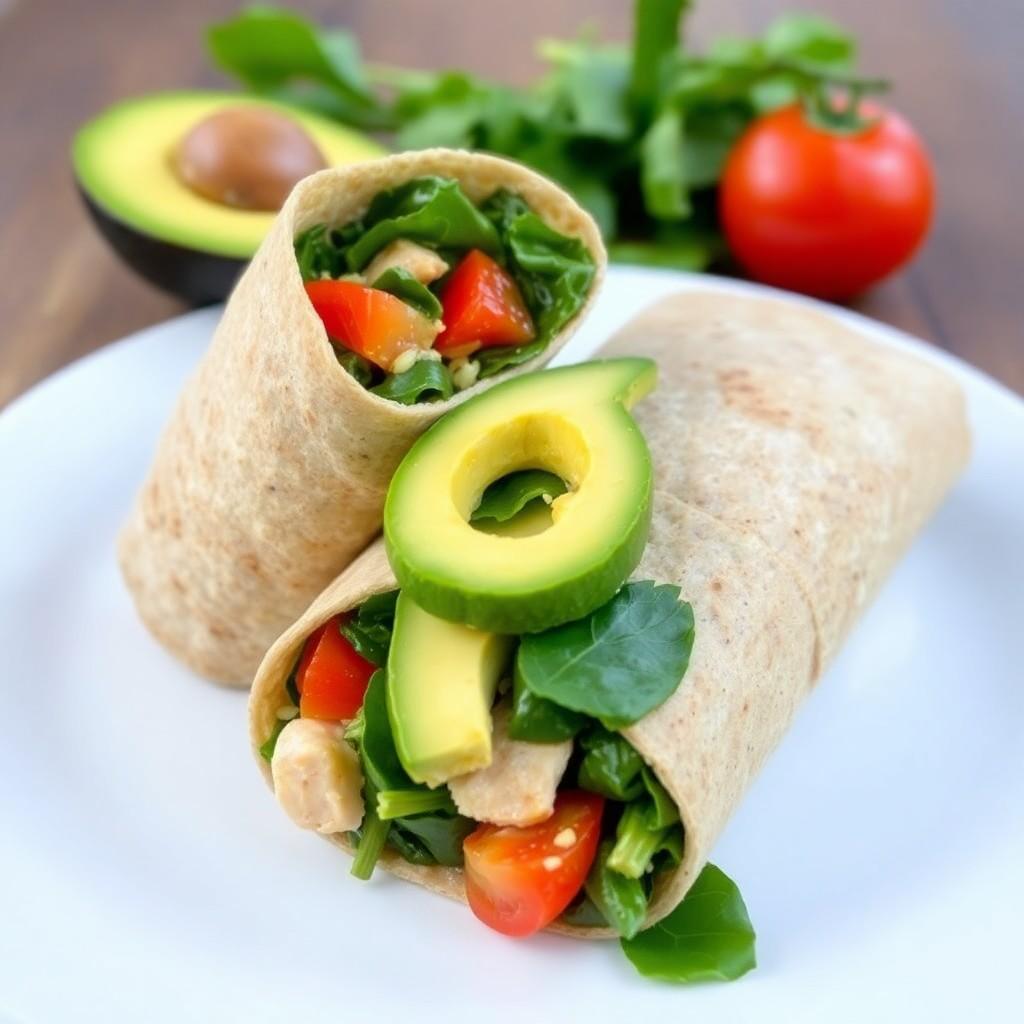 Avocado and Spinach Chicken Wrap