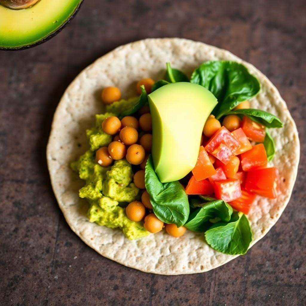 Avocado and Chickpea Wrap