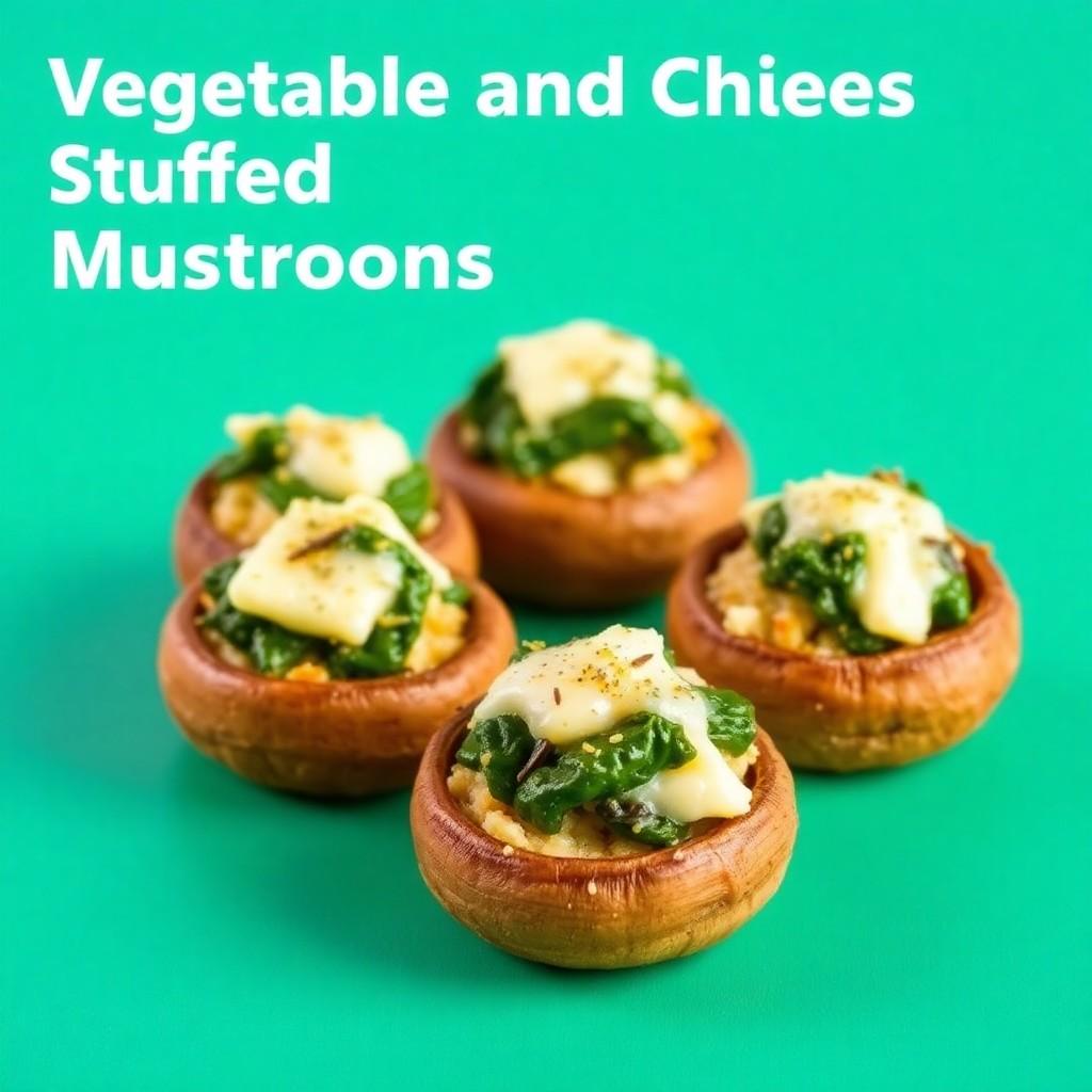 Vegetable and Cheese Stuffed Mushrooms