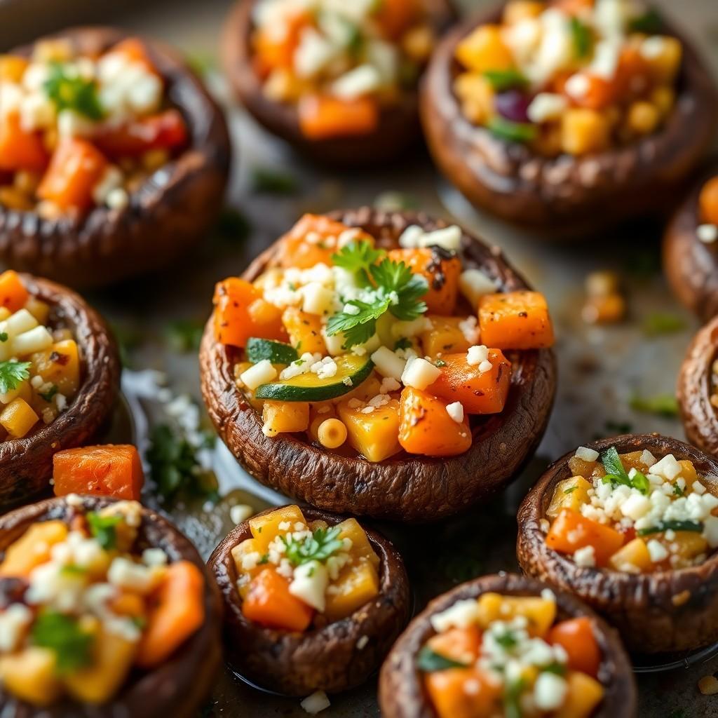 Vegetable Stuffed Mushrooms