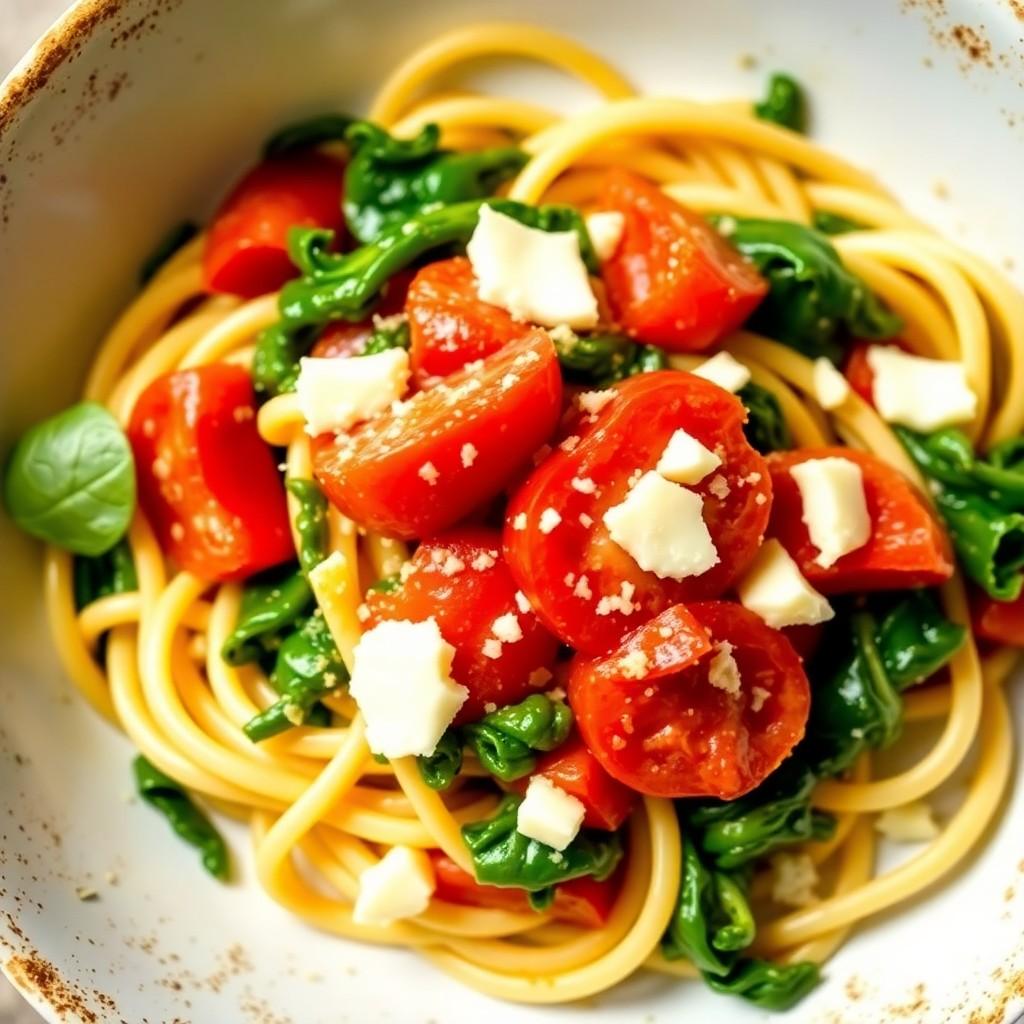 Creamy Spinach and Tomato Pasta