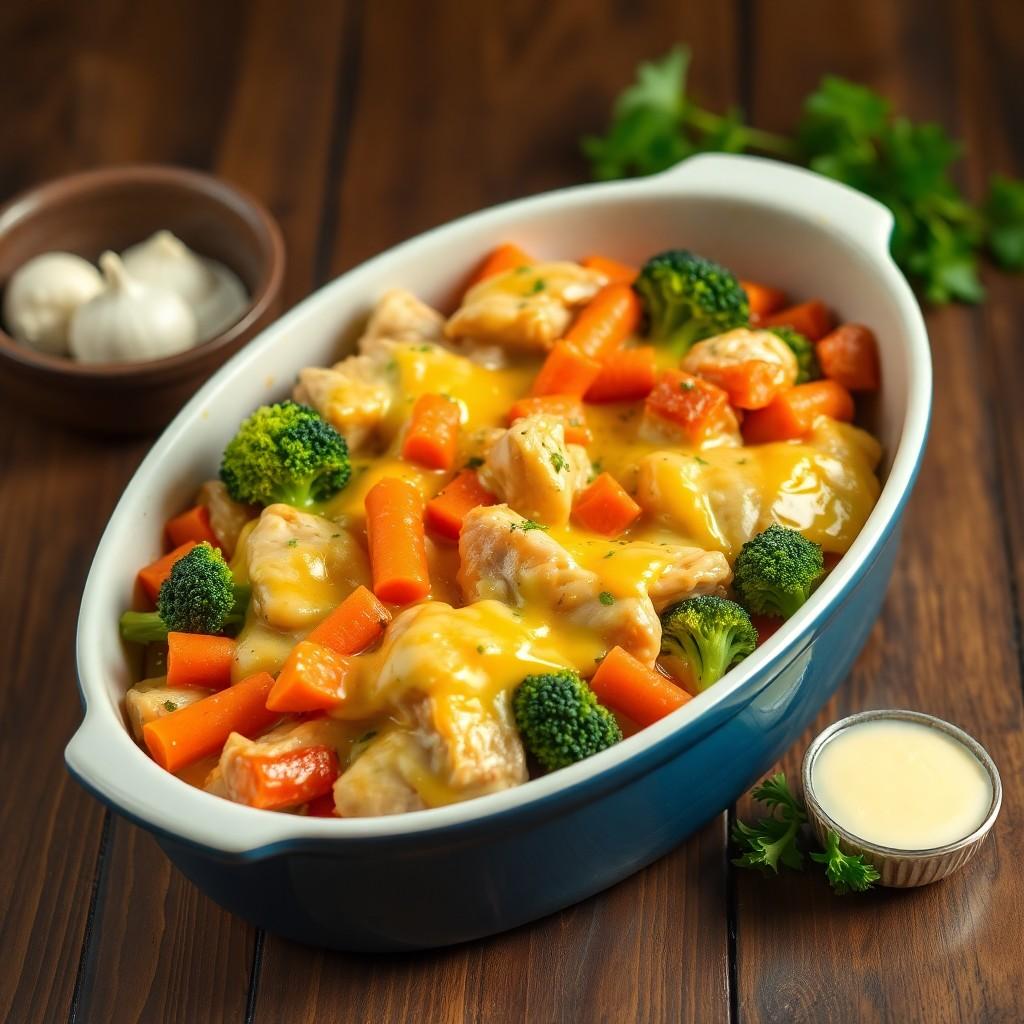 Cheesy Chicken and Vegetable Bake