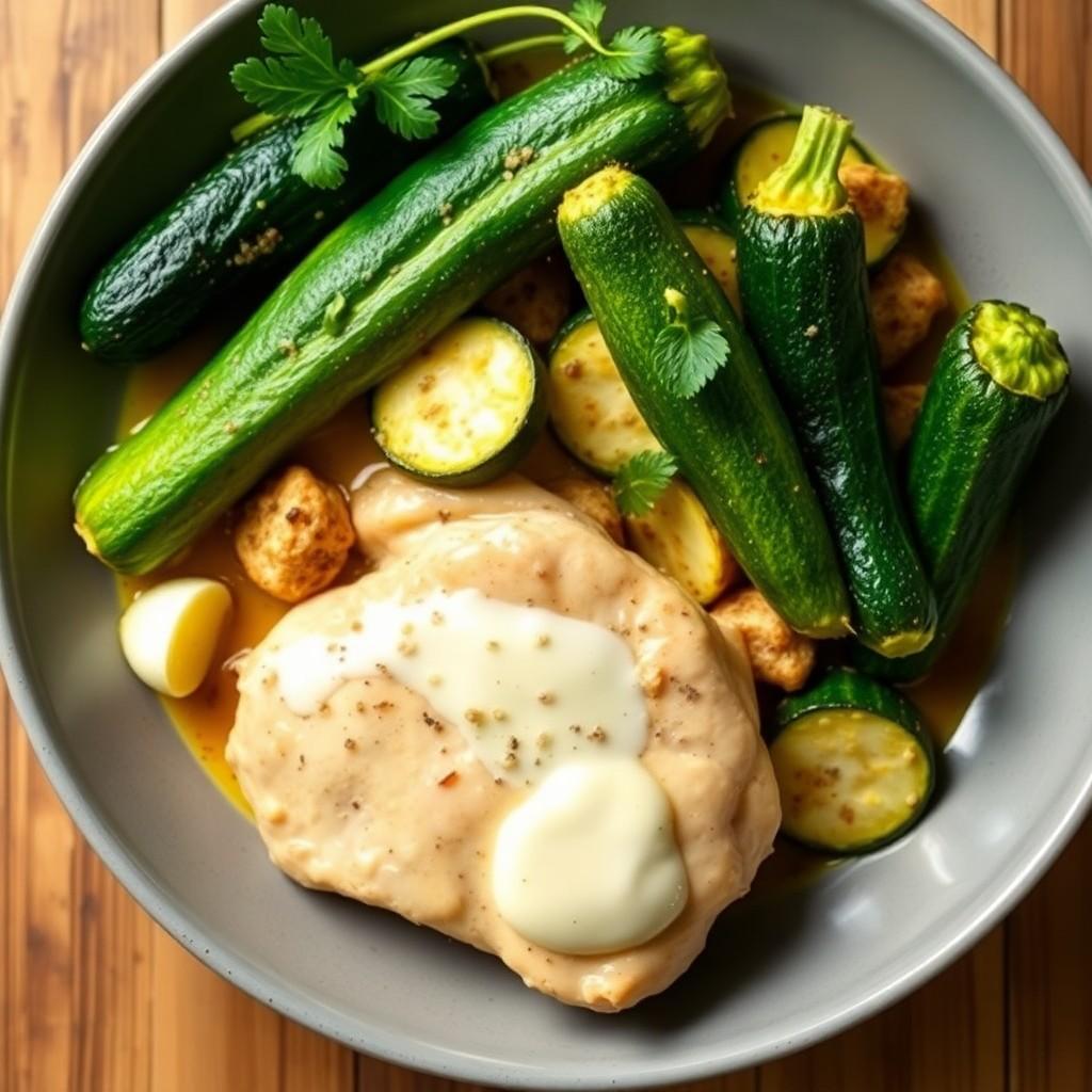 Creamy Garlic Chicken with Zucchini