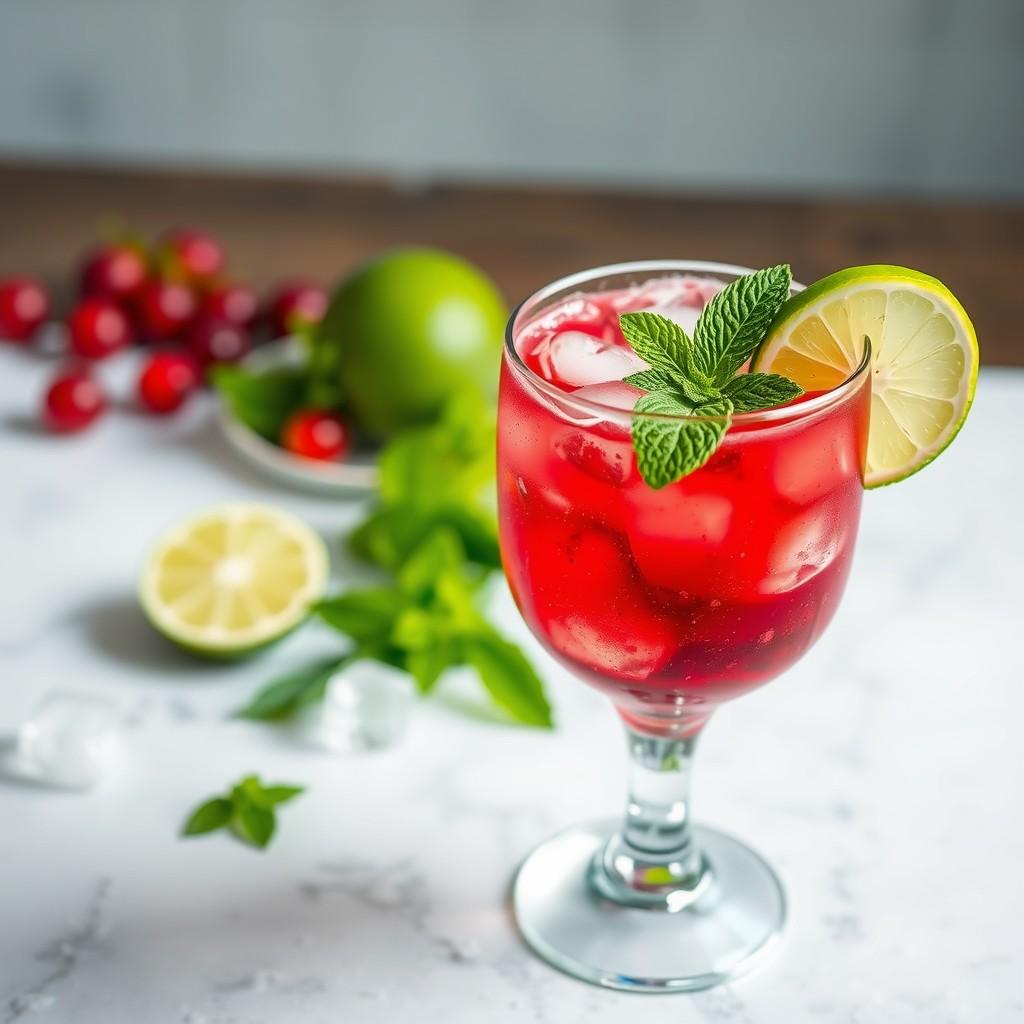 Cranberry Lime Sparkler